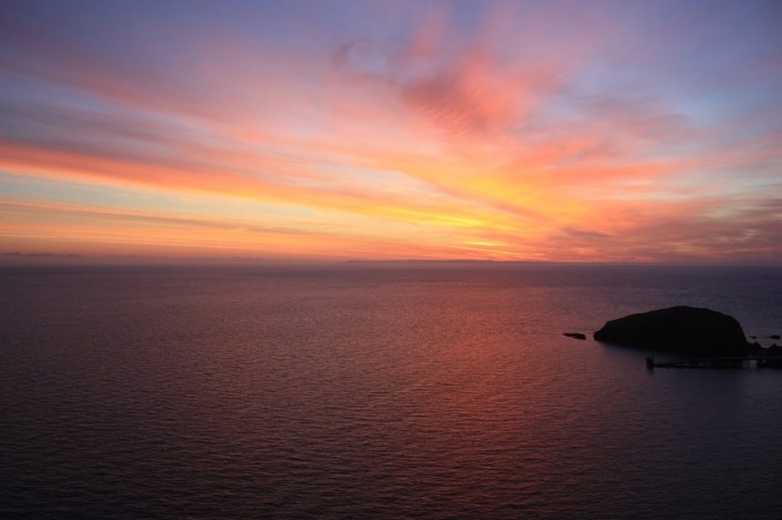 Lundy Island at sunset